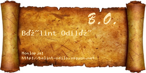 Bálint Odiló névjegykártya